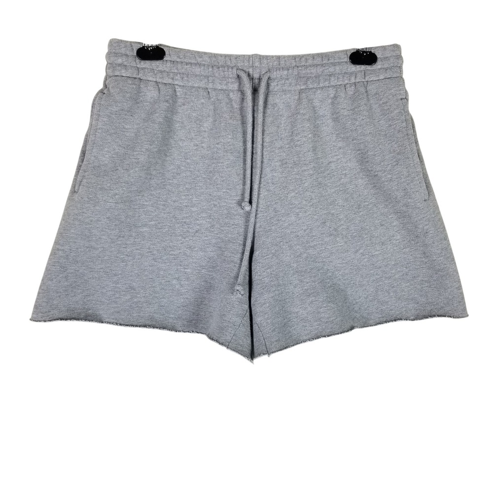 Tna Cozy Fleece Boyfriend Shorts Womens Medium Grey Raw Hem Sweatshorts